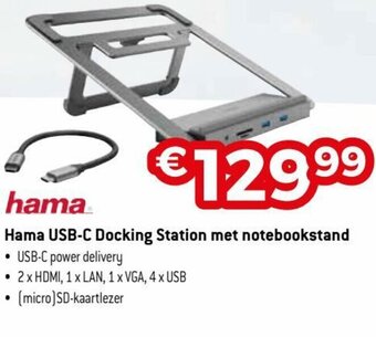 Exellent Hama USB-C Docking Station met notebookstand aanbieding