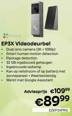 CompuDeals ezviz EP3X Videodeurbel aanbieding