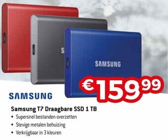 Exellent Samsung T7 Draagbare SSD 1 TB aanbieding