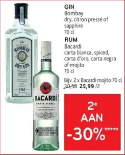 Alvo Bombay en Bacardi aanbieding