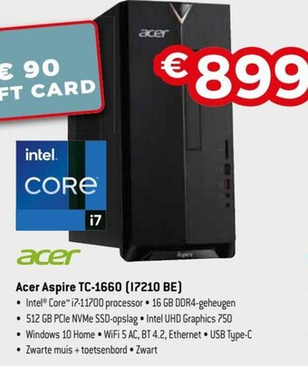 Exellent Acer Aspire TC-1660 (I7210 BE) aanbieding