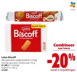 Colruyt Lotus Biscoff Gevulde speculoos Vanillesmaak 150 g aanbieding
