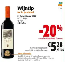 Colruyt El Coto Crianza 2021 D.O.C. Rioja Spanje aanbieding