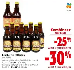 Colruyt Grimbergen Prestige blond abdijbier 8 % vol 4 x 33 cl aanbieding