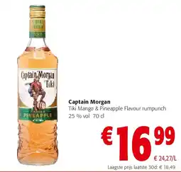 Colruyt Captain Morgan Tiki Mango & Pineapple Flavour rumpunch aanbieding