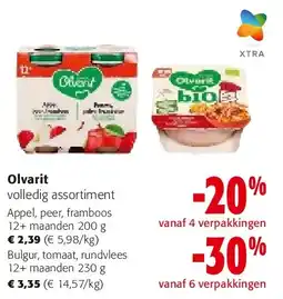 Colruyt Appel, peer, framboos 12+ maanden 200 g aanbieding