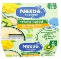 Colruyt Nestlé Yogolino Plant based Mango Kiwi Bio met kokosmelk aanbieding