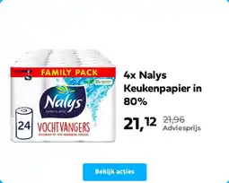 Plein.nl 4x Nalys Keukenpapier in 80% aanbieding