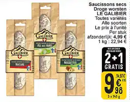 Cora Saucissons secs Droge worsten Le Galibier aanbieding