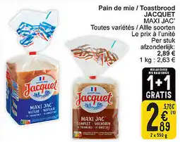 Cora Pain de mie / Toastbrood Jacquet aanbieding