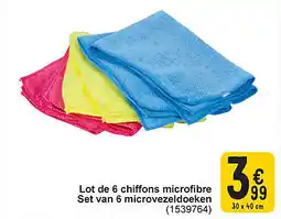 Cora Lot de 6 chiffons microfibre Set van 6 microvezeldoeken aanbieding