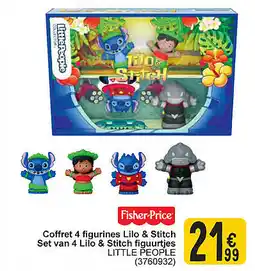 Cora Fisher Price Coffret 4 figurines Lilo & Stitch Set van 4 Lilo & Stitch figuurtjes aanbieding