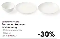 Hanos Select Dinnerware Borden en kommen Luxembourg aanbieding