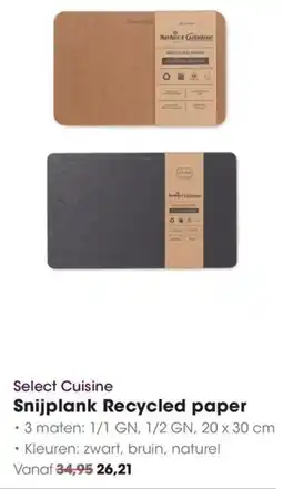 Hanos Select Cuisine Snijplank Recycled Paper aanbieding