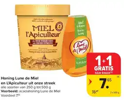 Carrefour Honing Lune de Miel en L’Apiculteur uit onze streek aanbieding