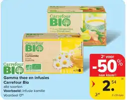 Carrefour Gamma thee en infusies Carrefour Bio aanbieding