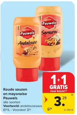 Carrefour Koude sauzen en mayonaise Pauwels aanbieding