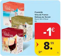 Carrefour Frankrijk Vins de France Délices du Terroir aanbieding