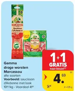 Carrefour Gamma droge worsten Marcassou aanbieding