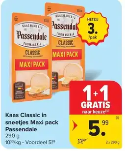 Carrefour Kaas Classic in sneetjes Maxi pack Passendale aanbieding