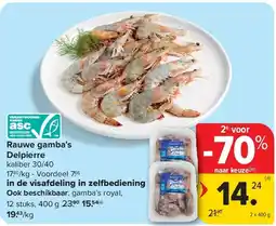 Carrefour Rauwe gamba’s Delpierre aanbieding