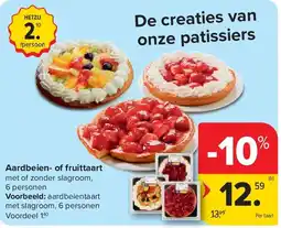 Carrefour Aardbeien- of fruittaart aanbieding