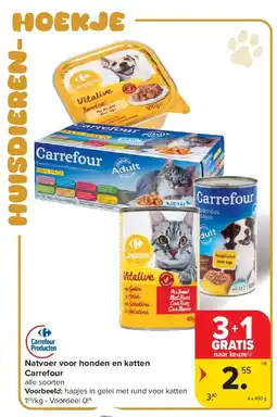 Carrefour Natvoer voor honden en katten Carrefour aanbieding