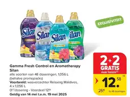 Carrefour Gamma Fresh Control en Aromatherapy Silan aanbieding