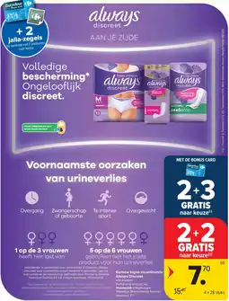 Carrefour Gamma tegen incontinentie Always Discreet aanbieding
