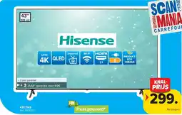 Carrefour Hisense 43E7NQ 4K TV aanbieding