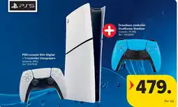 Carrefour PS5-console Slim Digital + 1 controller inbegrepen + Draadloze controller DualSense Starblue aanbieding