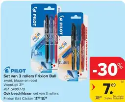 Carrefour Set van 3 rollers Frixion Ball aanbieding