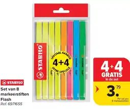 Carrefour Set van 8 markeerstiften Flash aanbieding
