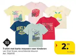 Carrefour T-shirt met korte mouwen voor kinderen aanbieding