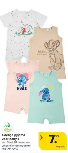Carrefour 1-delige pyjama voor baby’s aanbieding