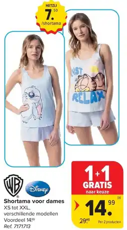 Carrefour Shortama voor dames aanbieding