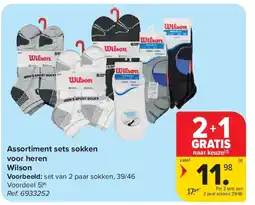 Carrefour Assortiment sets sokken voor heren Wilson aanbieding