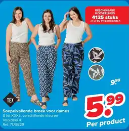 Carrefour Soepelvallende broek voor dames aanbieding