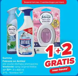 Carrefour Gamma Febreze en Antikal aanbieding
