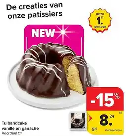 Carrefour Market Tulbandcake Vanille en Ganache aanbieding
