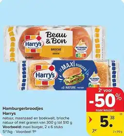 Carrefour Market Hamburgerbroodjes Harrys aanbieding