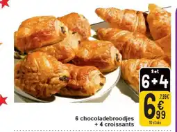 Cora 6 chocoladebroodjes + 4 croissants aanbieding