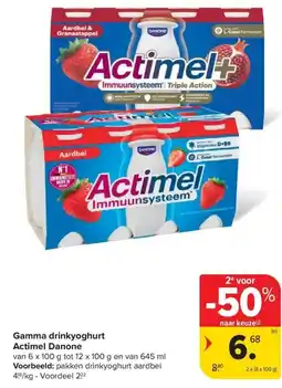 Carrefour Market Actimel Danone Gamma drinkyoghurt aanbieding