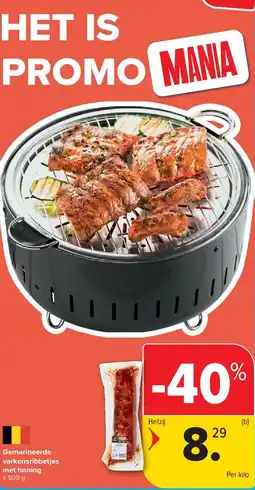 Carrefour Gemarineerde varkensribbetjes met honing aanbieding