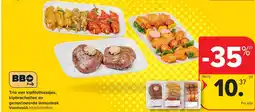 Carrefour Trio van kipfi lethaasjes, kipbrochettes en gemarineerde lamssteak aanbieding