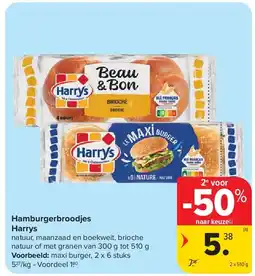 Carrefour Hamburgerbroodjes Harrys aanbieding