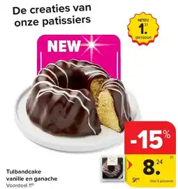 Carrefour Tulbandcake vanille en ganache aanbieding