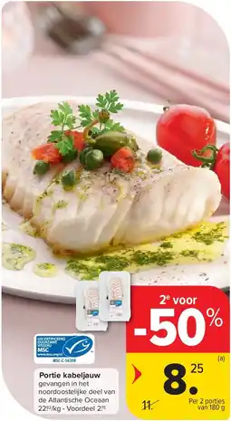 Carrefour Portie kabeljauw aanbieding
