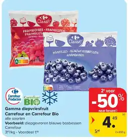 Carrefour Gamma diepvriesfruit Carrefour en Carrefour Bio aanbieding