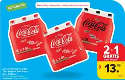 Carrefour Coca-Cola Regular, Light, Zero Sugar of Zero Sugar Zero Caffeine aanbieding